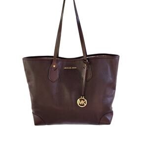 Michael Kors Eva Large Tote – Rare Mahogany Pebbled Leather Bag NWOT